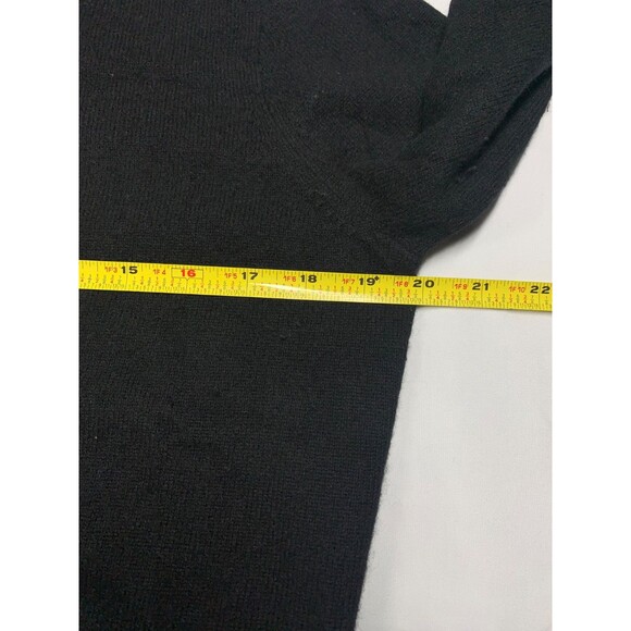 J Crew Cashmere Sweater Womens Size L Black Long Sleeve Crewneck Elevated Basic - Picture 4 of 7